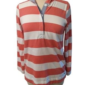 Vineyard Vines Pink and White Hooded Top Size xsmall